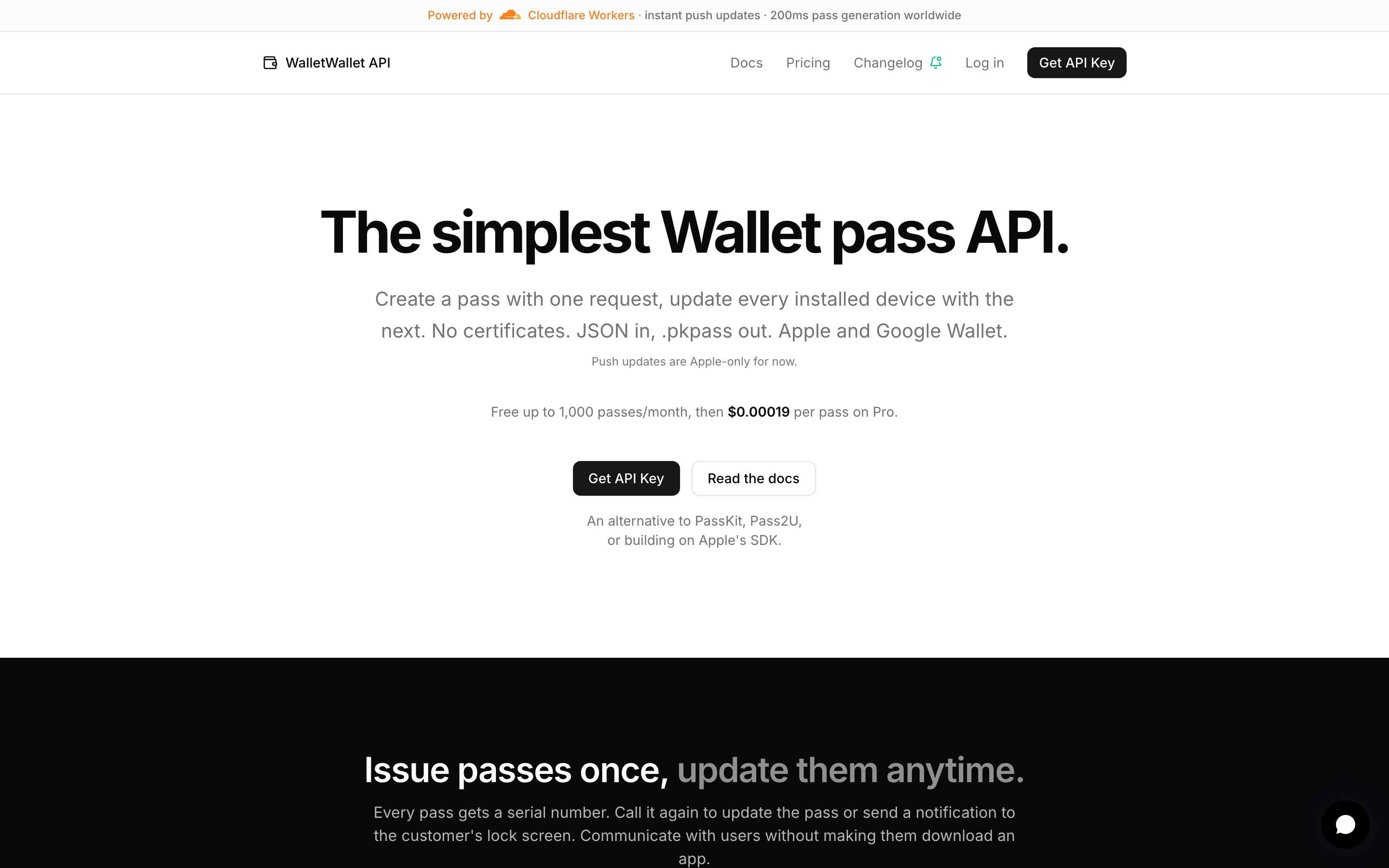 WalletWallet homepage screenshot